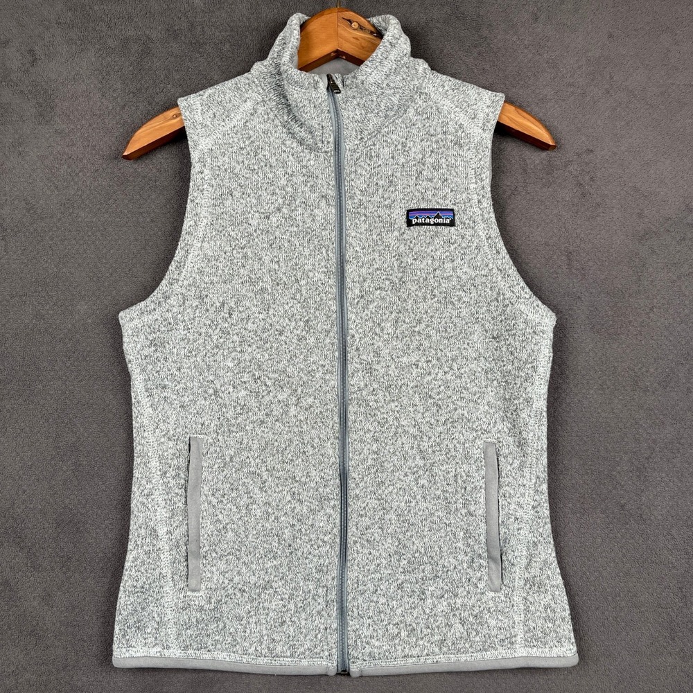 Patagonia Better Sweater Vest Womens Small Birch White Full Zip Fleece 25886